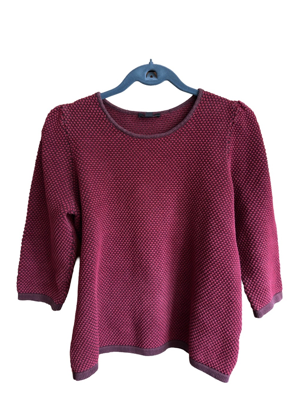 COS Textured Knit Sweater Burgundy Size M